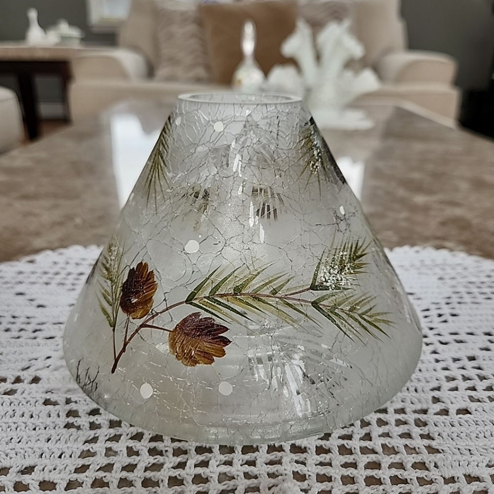 Yankee Candle Crackle Pine Cone Jar Shade Topper, 4 1/4" Tall